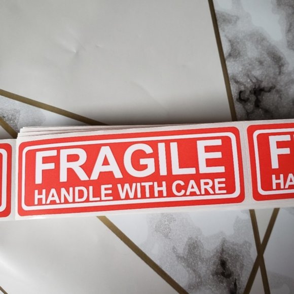 120 FRAGILE handle with care 1x3 stickers - Picture 3 of 5